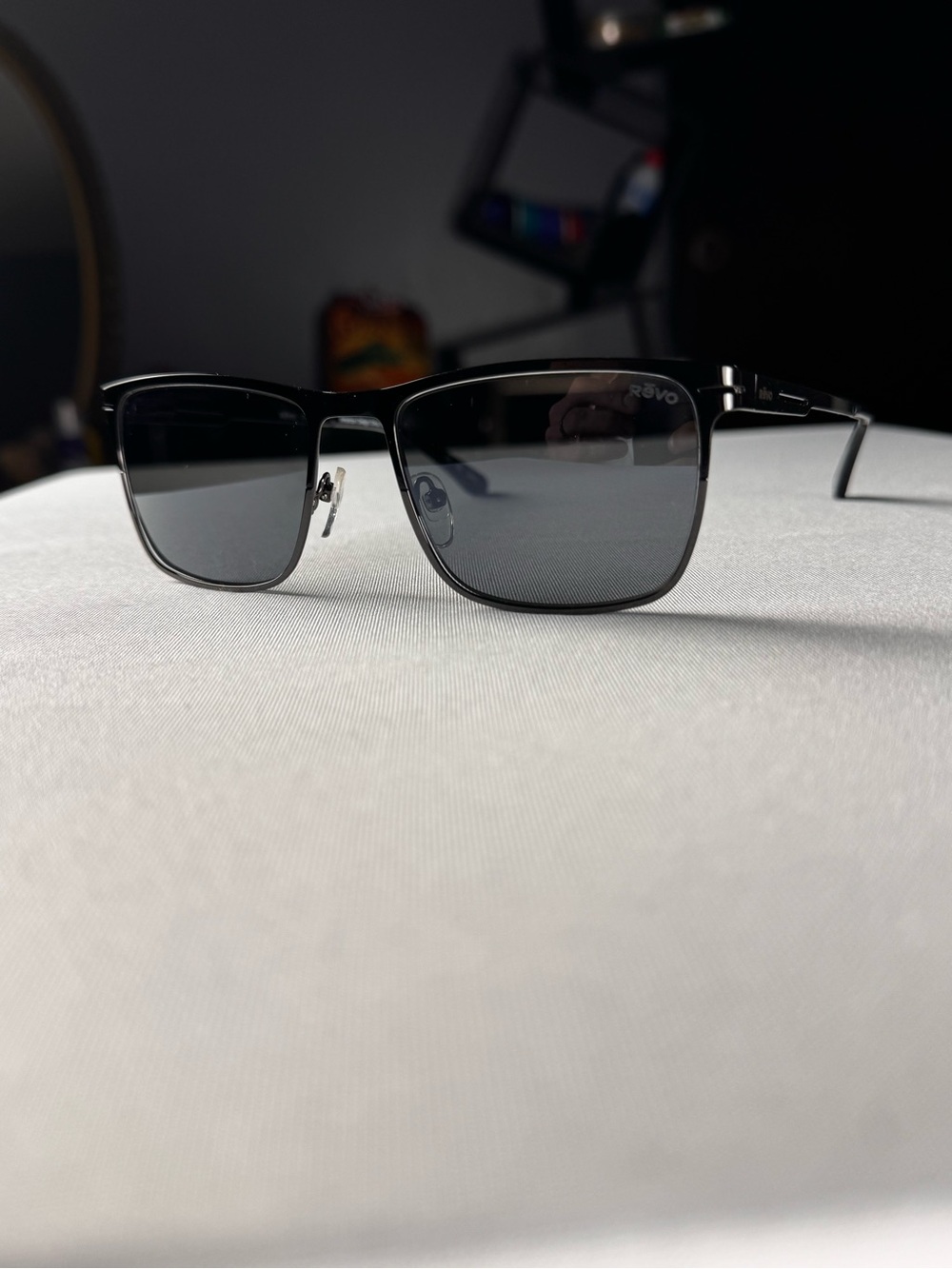 NEW! REVO Roman RE 1276 01 gy Polarized Wayfarer Black/Black Frame & Lens Sleek